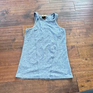 Oiselle Women's Size‎ 6 O'Snap Racer Back Tank Top Gray Athletic Shirt Keyhole